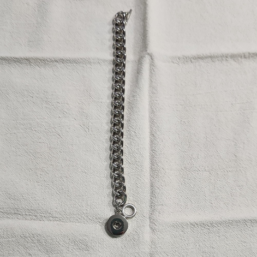 Women's Silver Chain Bracelet with Charm